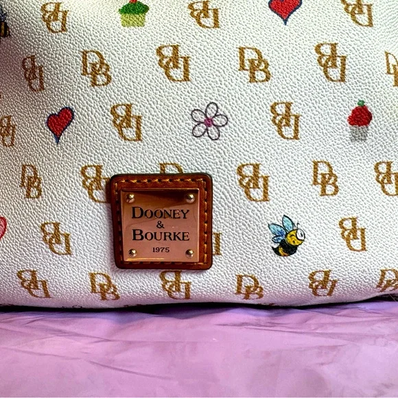 Dooney & Bourke Gretta Novelty Kiley Hobo Bag ❤️ 🧁🐝 ⭐️ DB Logo Shoulder Bag RARE - Picture 4 of 14